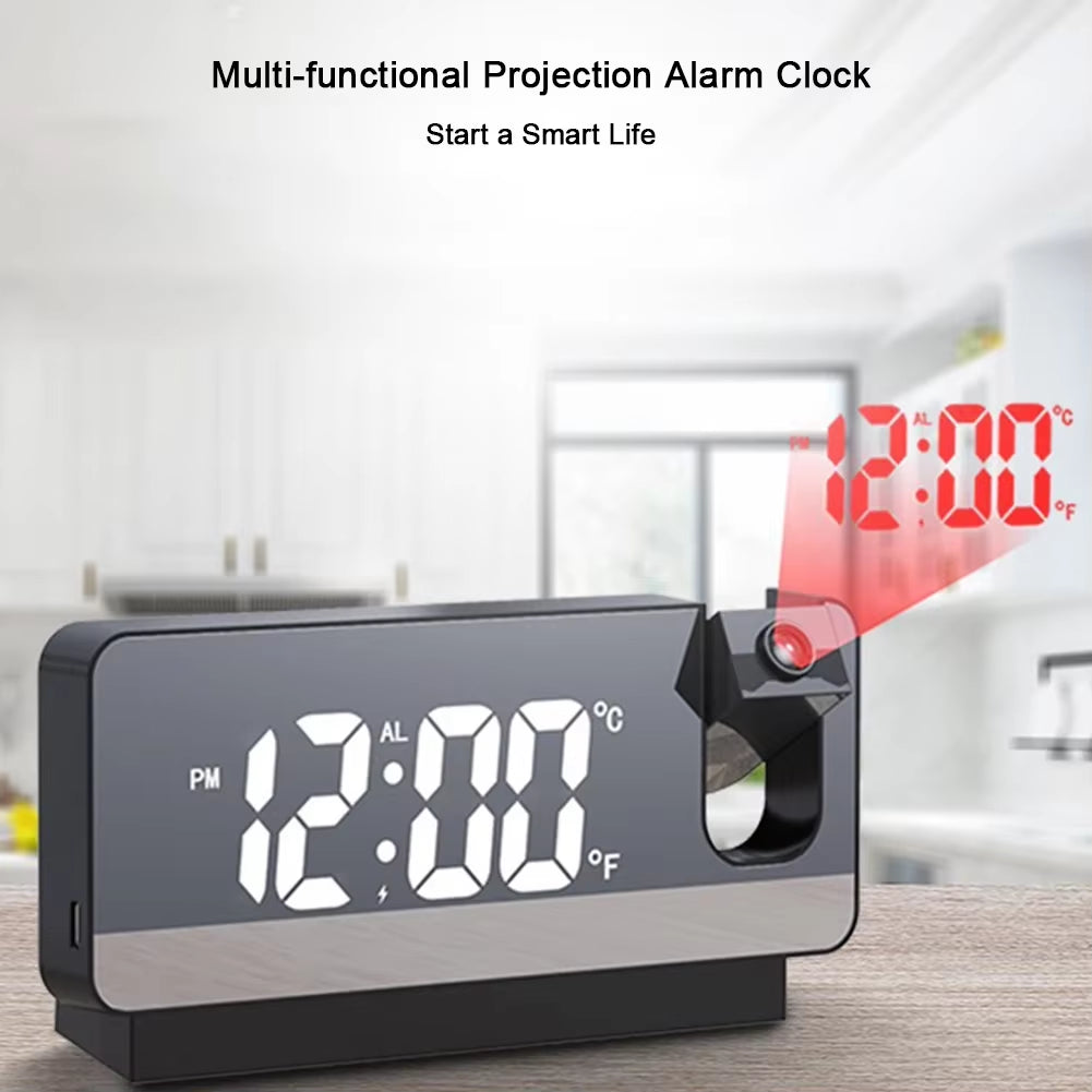 LED Digital Alarm Clock Table Alarm Clock Watch USB Electronic Snooze Desktop Clock Temperature Display Projection Lamp Function