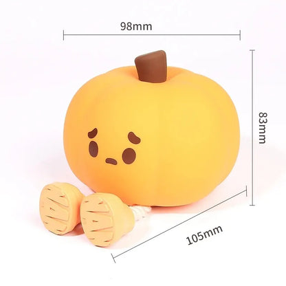 Touch Sensor Silicone LED Lamp Cute Pumpkin USB Rechargeable Nightlight Dimmable Mood Light for Bedroom Decor Birthday Gift