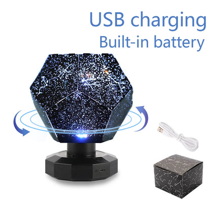 Star Projector Constellation Starry Sky Projector Christmas Gift Led USB Charging Lamp Children'S Night Light Room Decoration